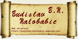 Budislav Malobabić vizit kartica